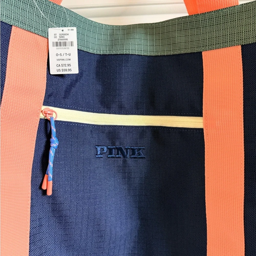 PINK Victoria's Secret Navy and Coral Tote